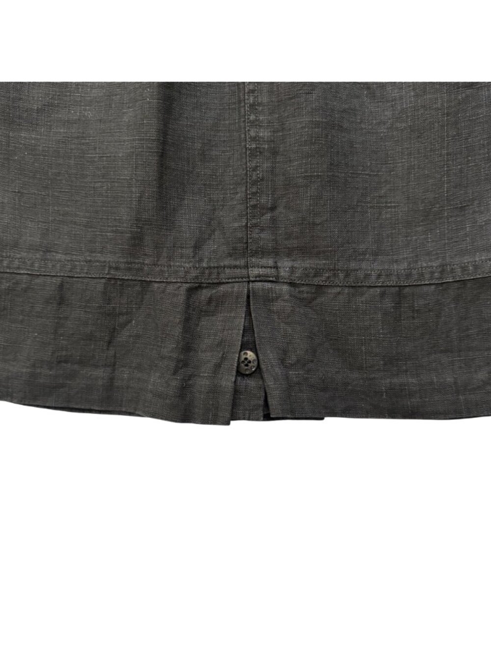 Vintage Gene Ewing BIS Black Linen Skirt Women's Size 8 Retro 1940s Kick Pleat - Picture 10 of 13